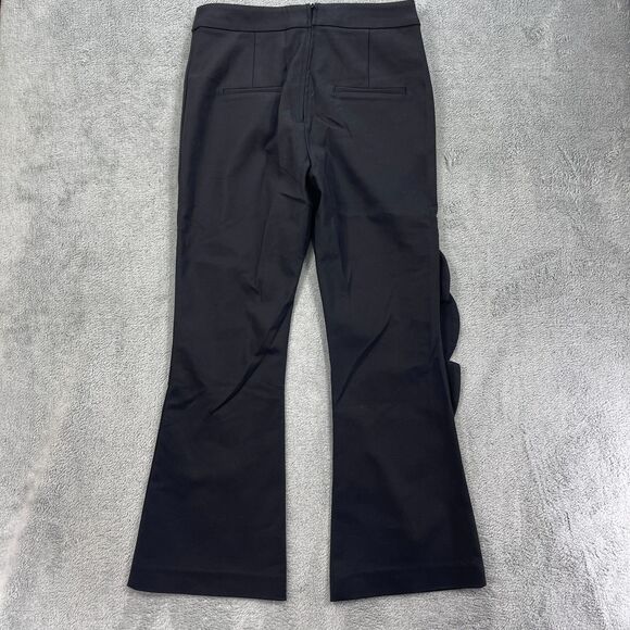 C/MEO Collective Flared Pants Womens Medium Black Cotton Ruffle Trim Cropped - Picture 2 of 16
